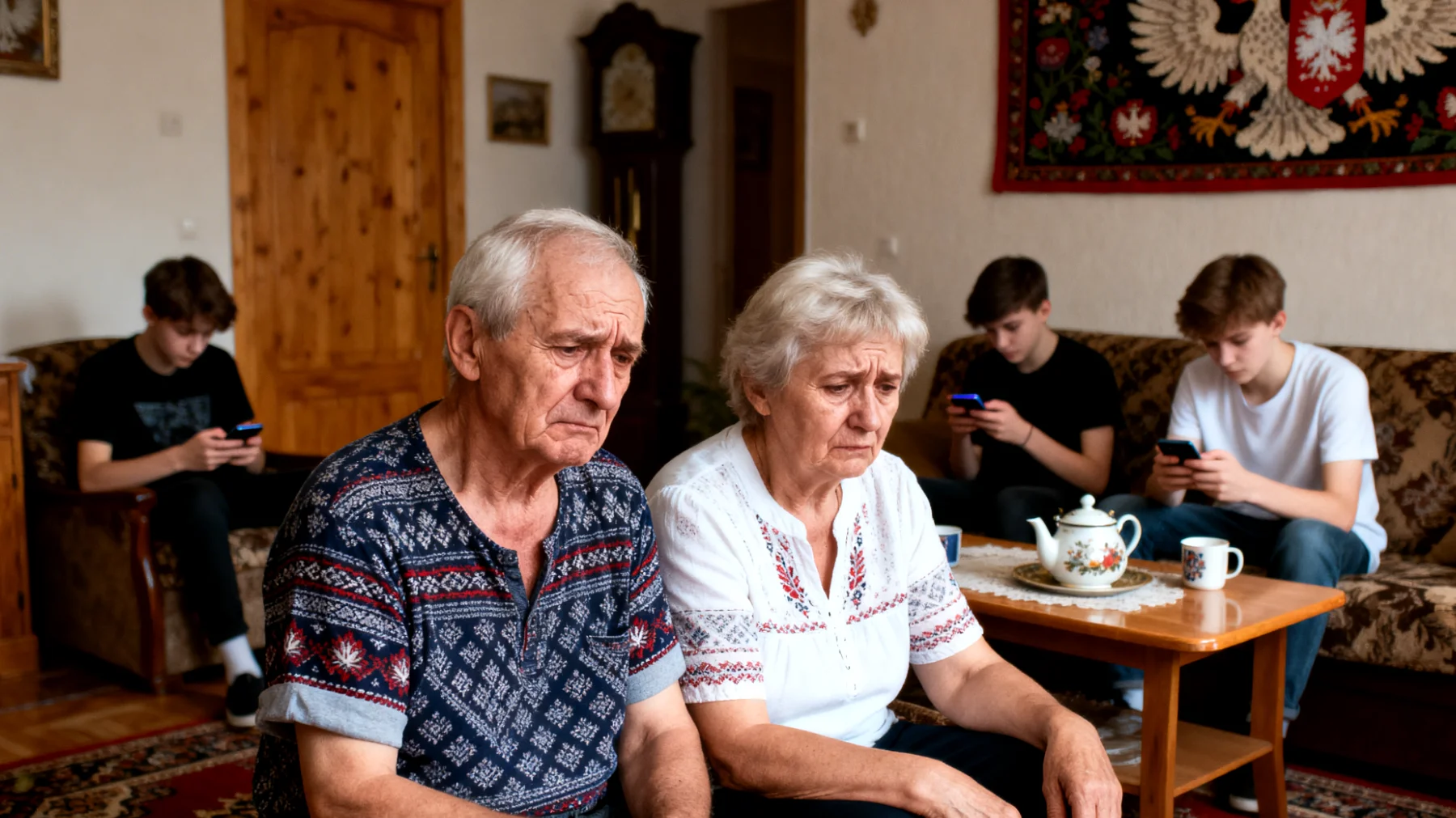 Dziadkowie czują się bezradni, ponieważ ich nastoletni wnukowie nie angażują się w wspólne codzienne aktywności, odmówią pomocy w prostych obowiązkach domowych i wykazują brak zainteresowania spędzaniem czasu razem, co prowadzi do napięć i poczucia odrzucenia."
