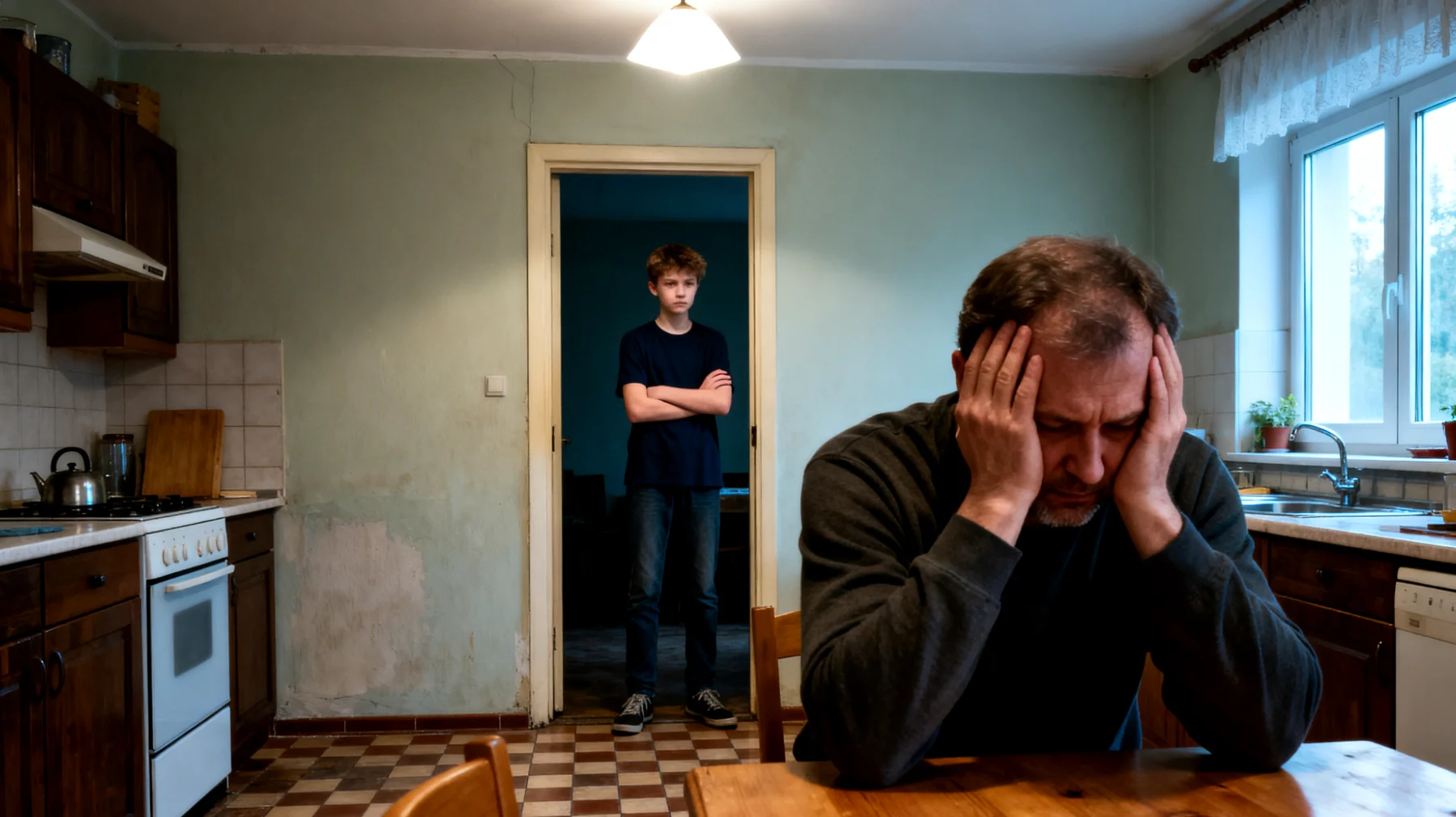 Tata ma trudności w radzeniu sobie z impulsywnością, buntem i zachowaniami opozycyjnymi swojego nastoletniego dziecka, co prowadzi do napięć i konfliktów w relacji."